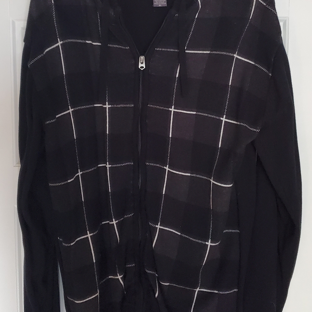 Retrofit Black and White Hoodie
